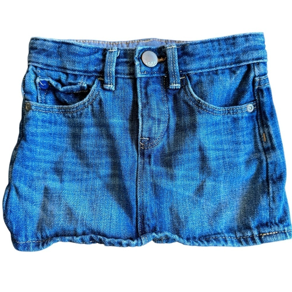 Baby Gap 1969 Girls Mini Jean Denim Skirt Size 2 Years Adjustable Waist